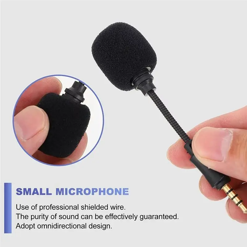 AA60 Mini Microphone Portable Plug and Play HD Quality for Live Sound Card, Singing Live Accessories, Four-Pole Condenser Mic