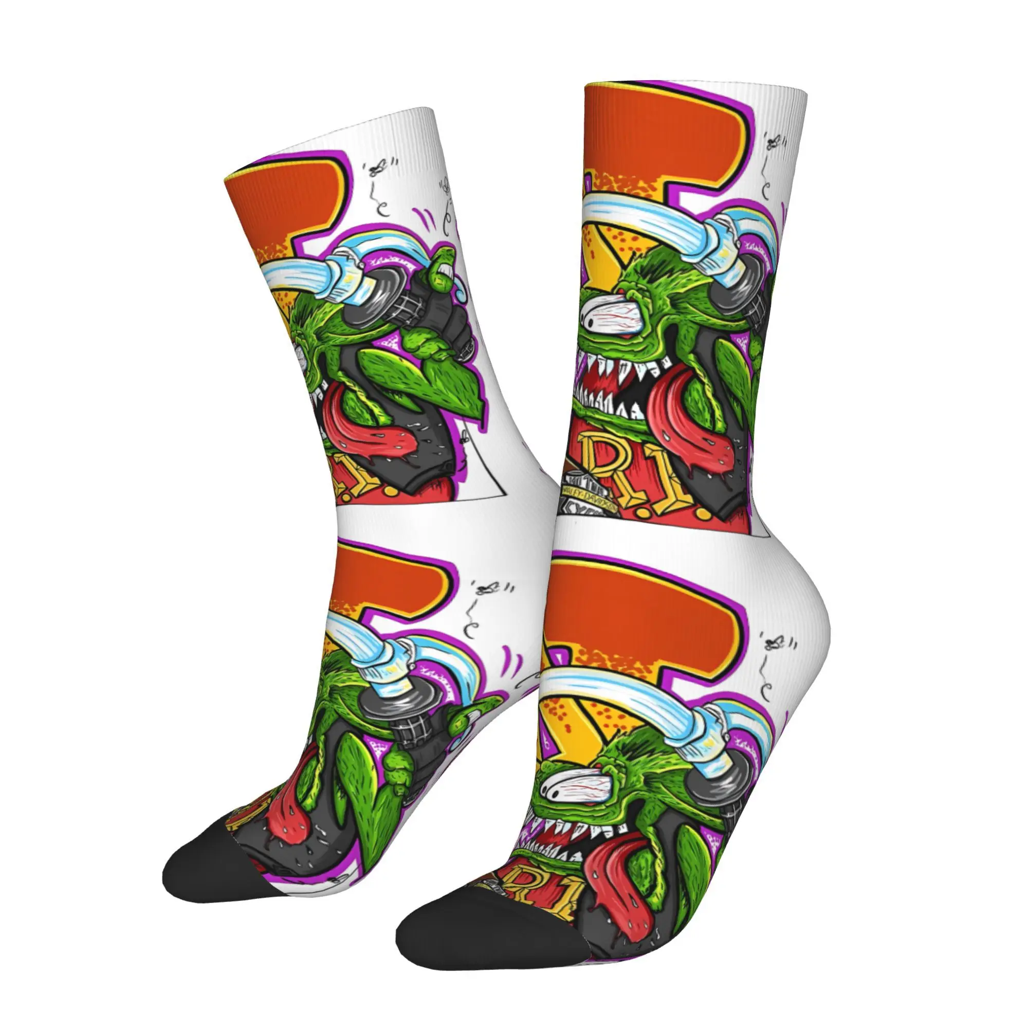 

Retro Rat Fink Men's Socks Unisex Harajuku Funny Crew Sock Gift