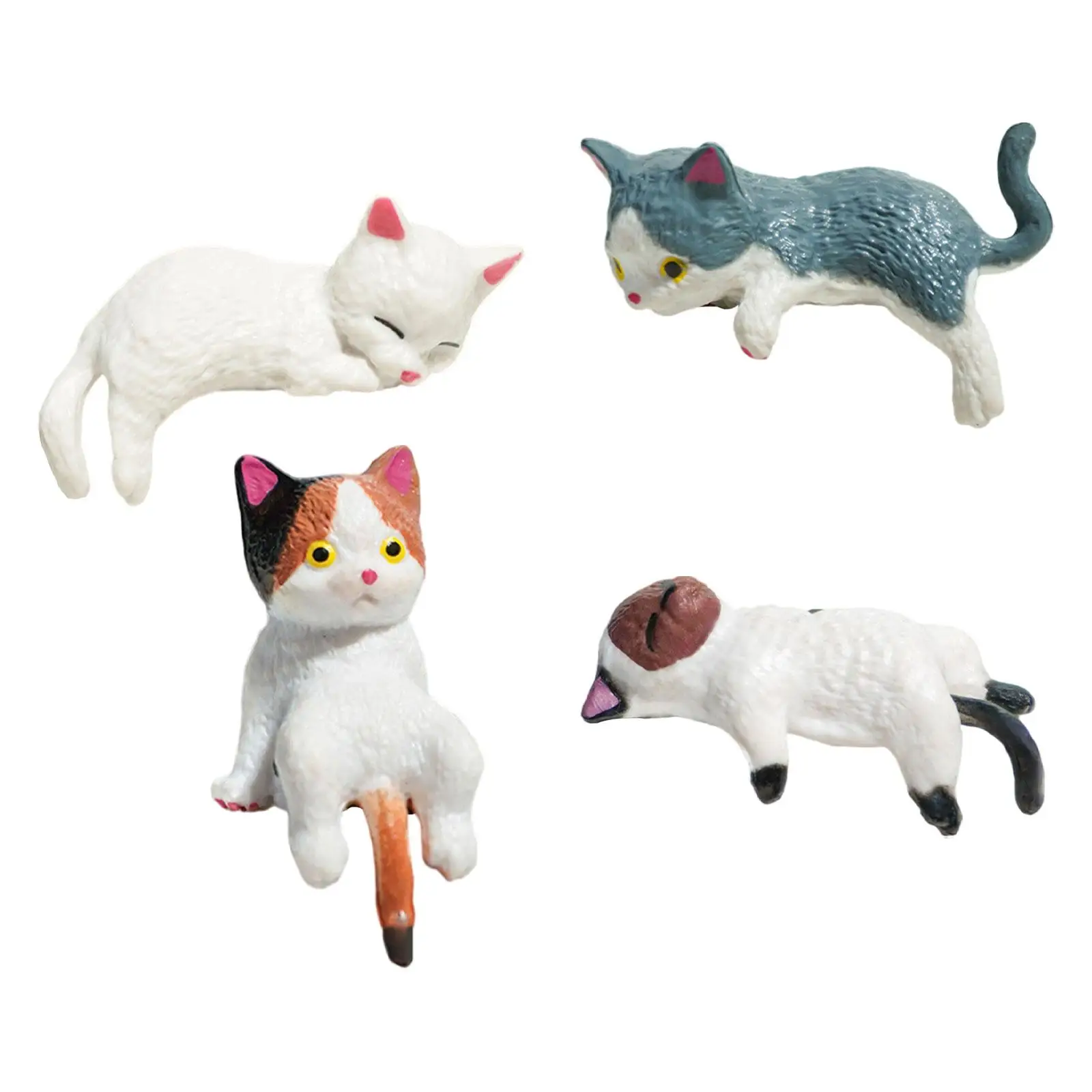 Cat Sculpture Resin Collectible Statues Funny Desktop Art Toy for Office Table Bookshelf Car Interior