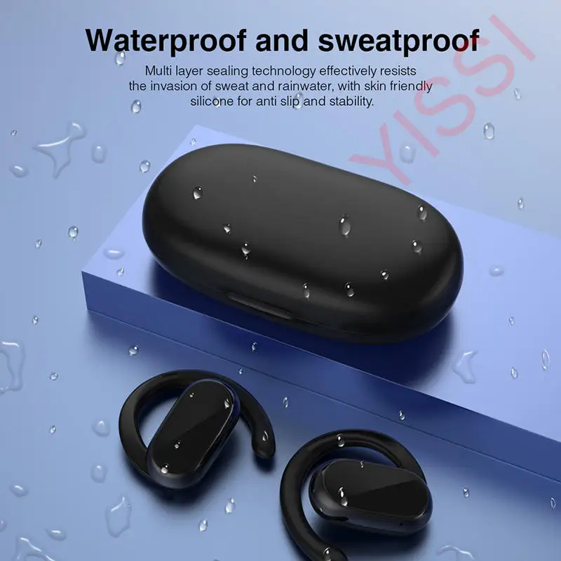 AI-Rotatable Wireless Bluetooth Earhook, Tradução em Tempo Real, Headset Inteligente, Impermeável, Esportes