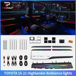 TMPRO 64 Colors LED Safety assistance systems Ambient Lighting For Toyota Highlander 2015-2021 Automotive Interior Decoration