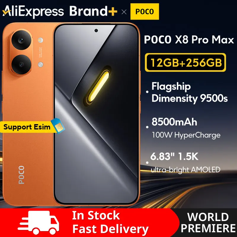 World Premiere】Global Version POCO X8 Pro Max 8500mAh Smartphone