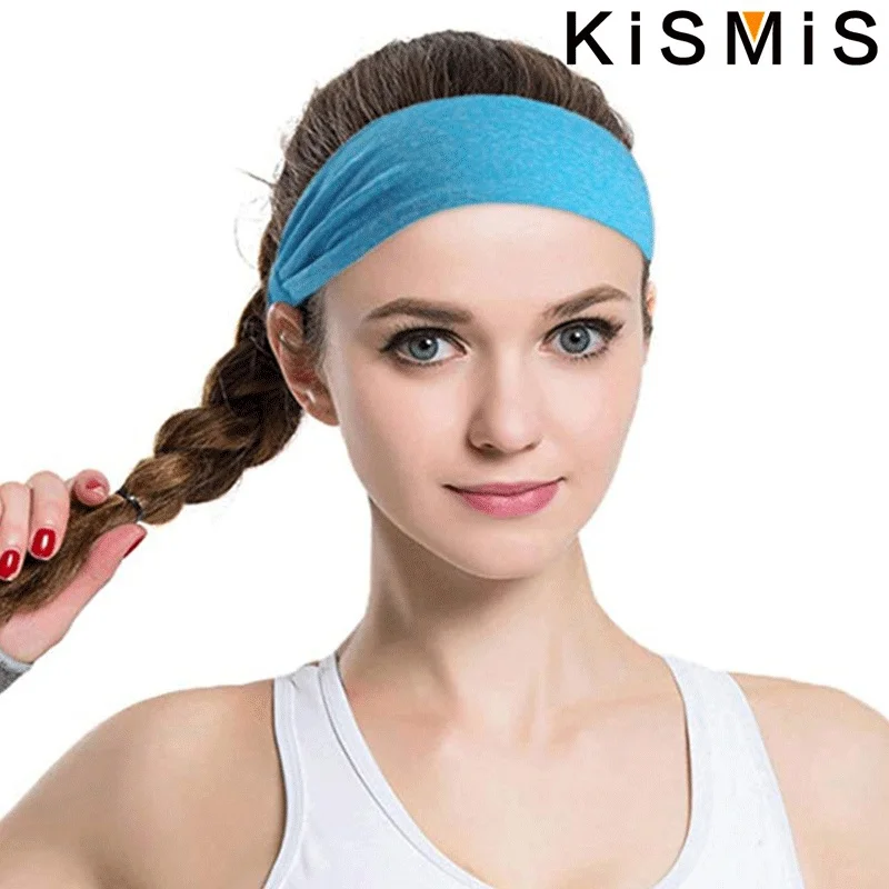 Women's Solid Color Wide Brimmed Headband Fitness Yoga Running Sweat Absorbing Breathable Headband