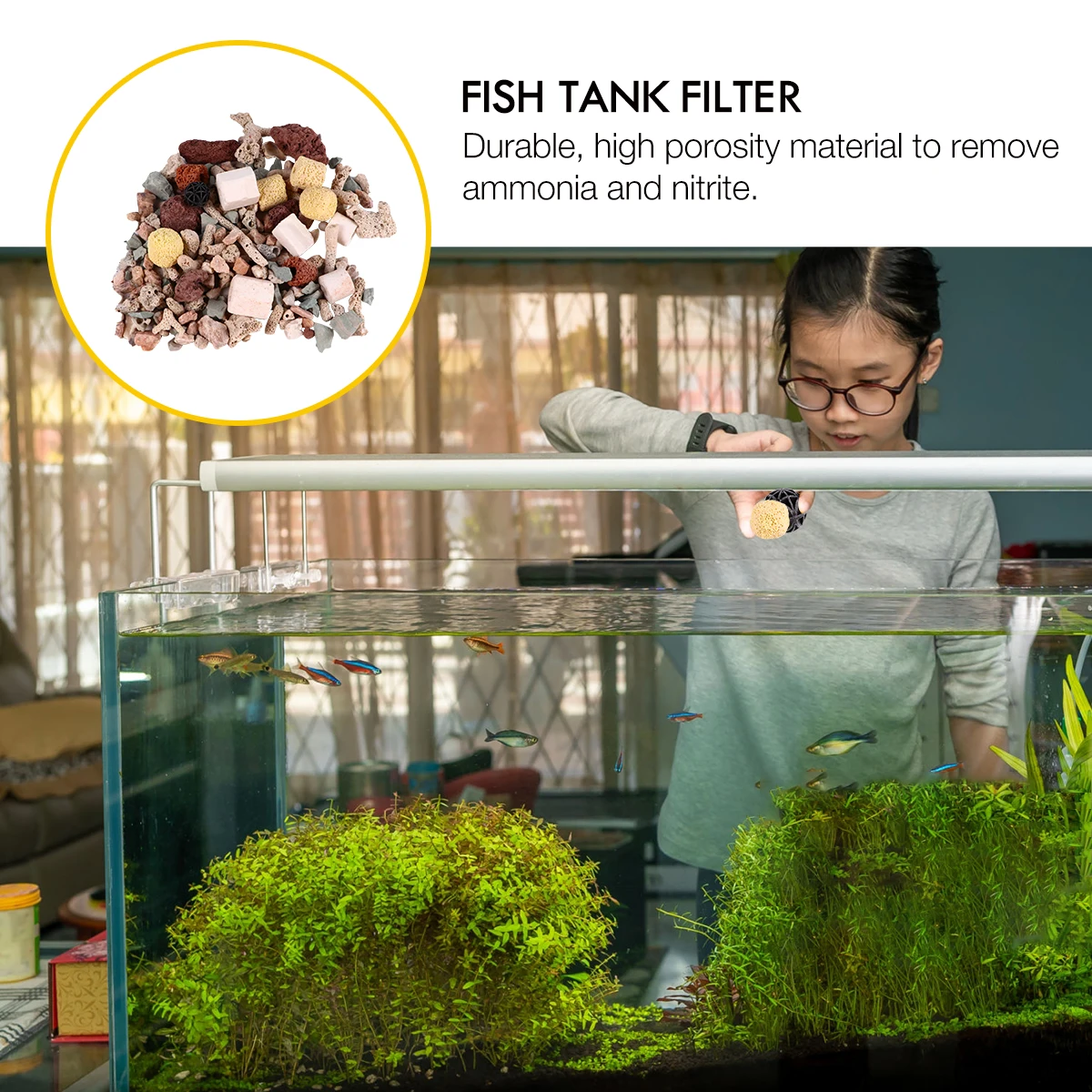 

Material Respiratory Ring Fish Tank Bio Balls Aquarium Bio Media Durable High Porosity Biological Filter Rings For Fresh