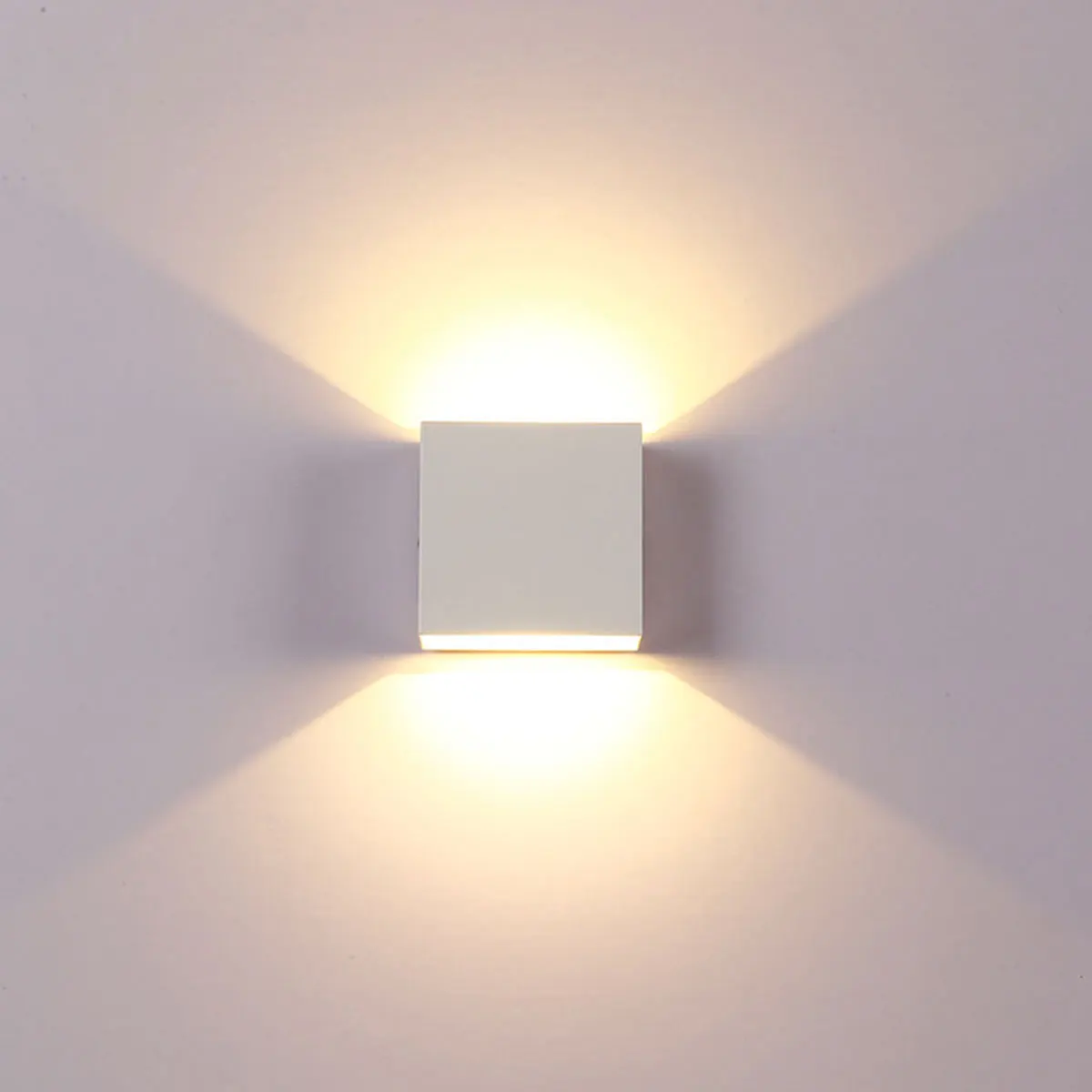 

Square LED Wall Light Modern White Mounted Lamp Sconce Bedroom Lighting Decorative Durable Strong Easy Assemble Night Lamp