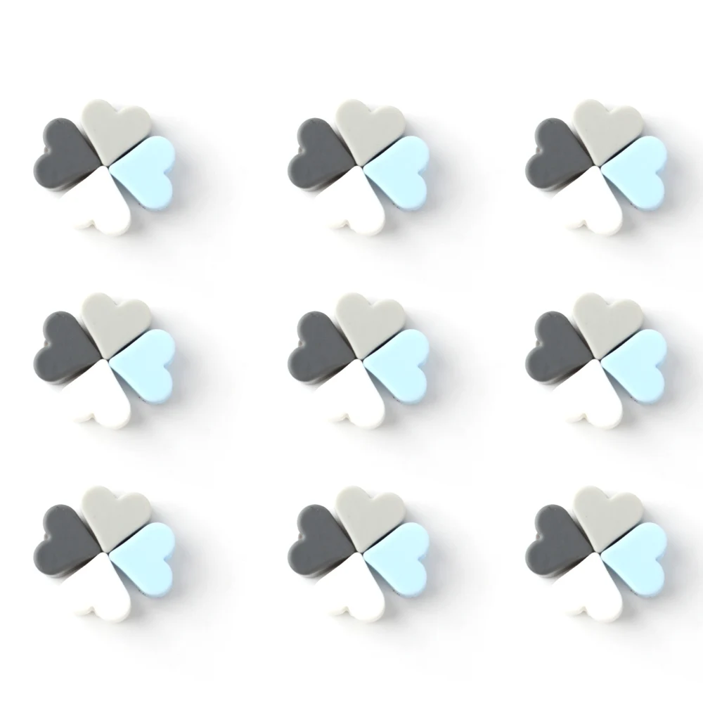 10pcs Mini Heart Silicone Beads Focal Loose Beads Colourful Jewelry Beads DIY Bracelets Pendant Accessories For Jewelry Making