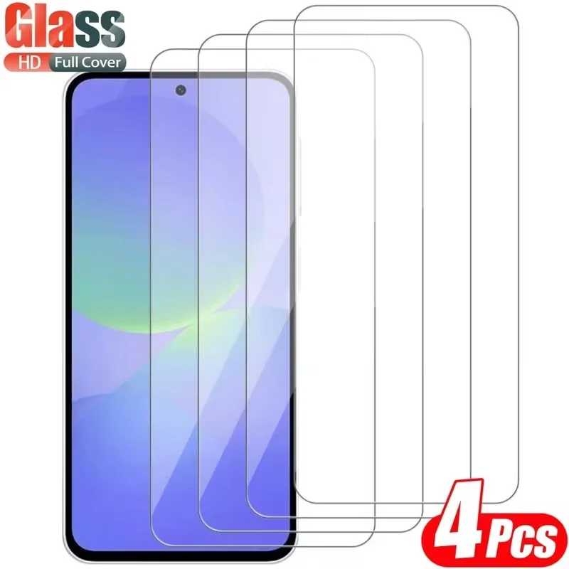 4 Stück Gehärtetes Glas Displayschutzfolie für Samsung Galaxy A12 A15 A16 A17 A23 A24 A25 A26 A34 A35 A36 A37 A52 A53 A54 A55 A56 A57