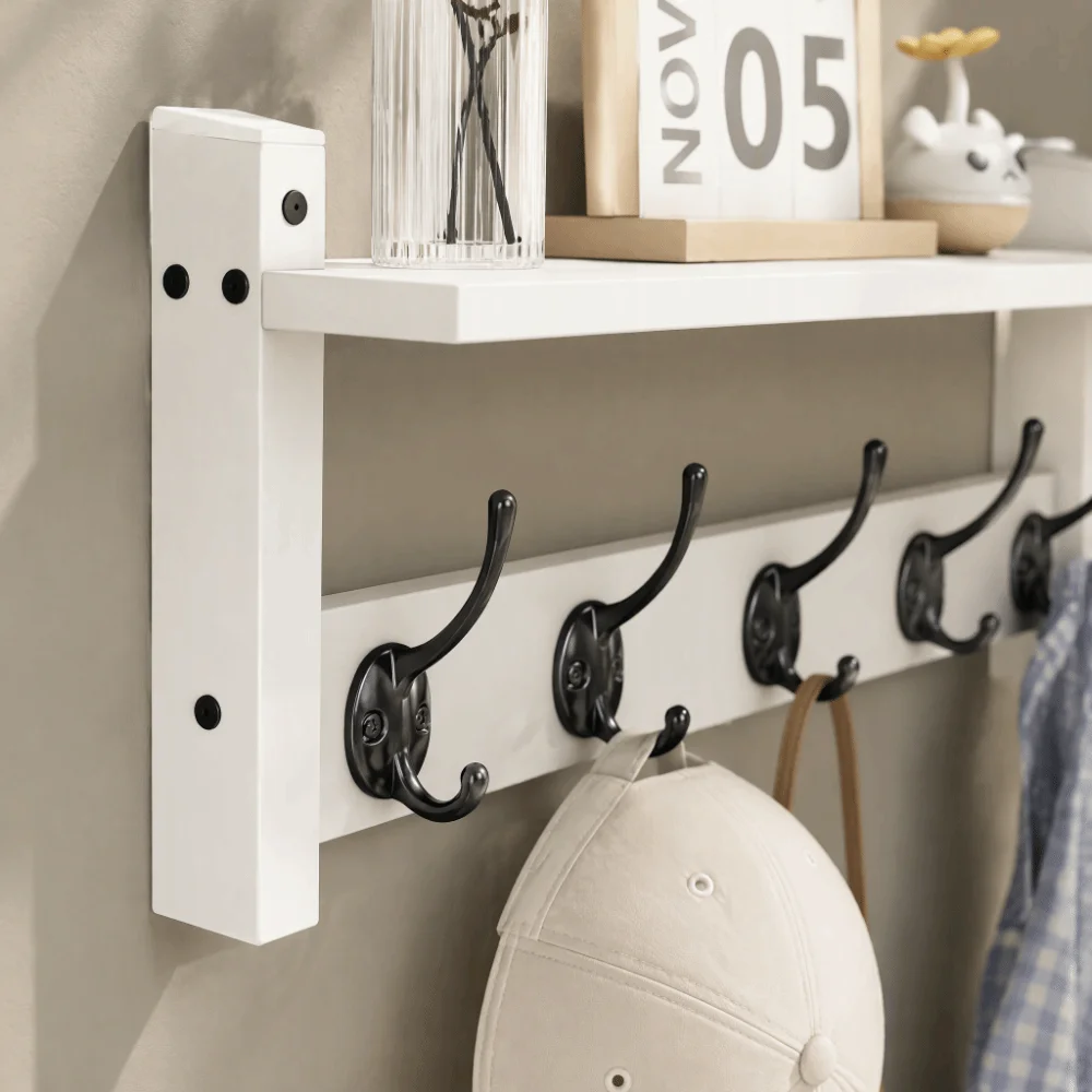 Solid Wood Wall-Mounted Floating Storage Shelf Decorative Display Shelf Wall-Hanging Structure Multifunctional Organizer