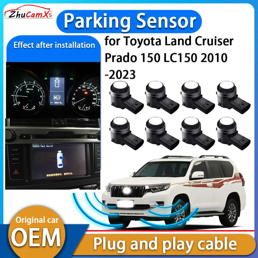 

ZhuCamX Reversing Reverse Backup Radar Buzzer Detector System Parking Sensor for Toyota Land Cruiser Prado 150 LC150 2010-2023