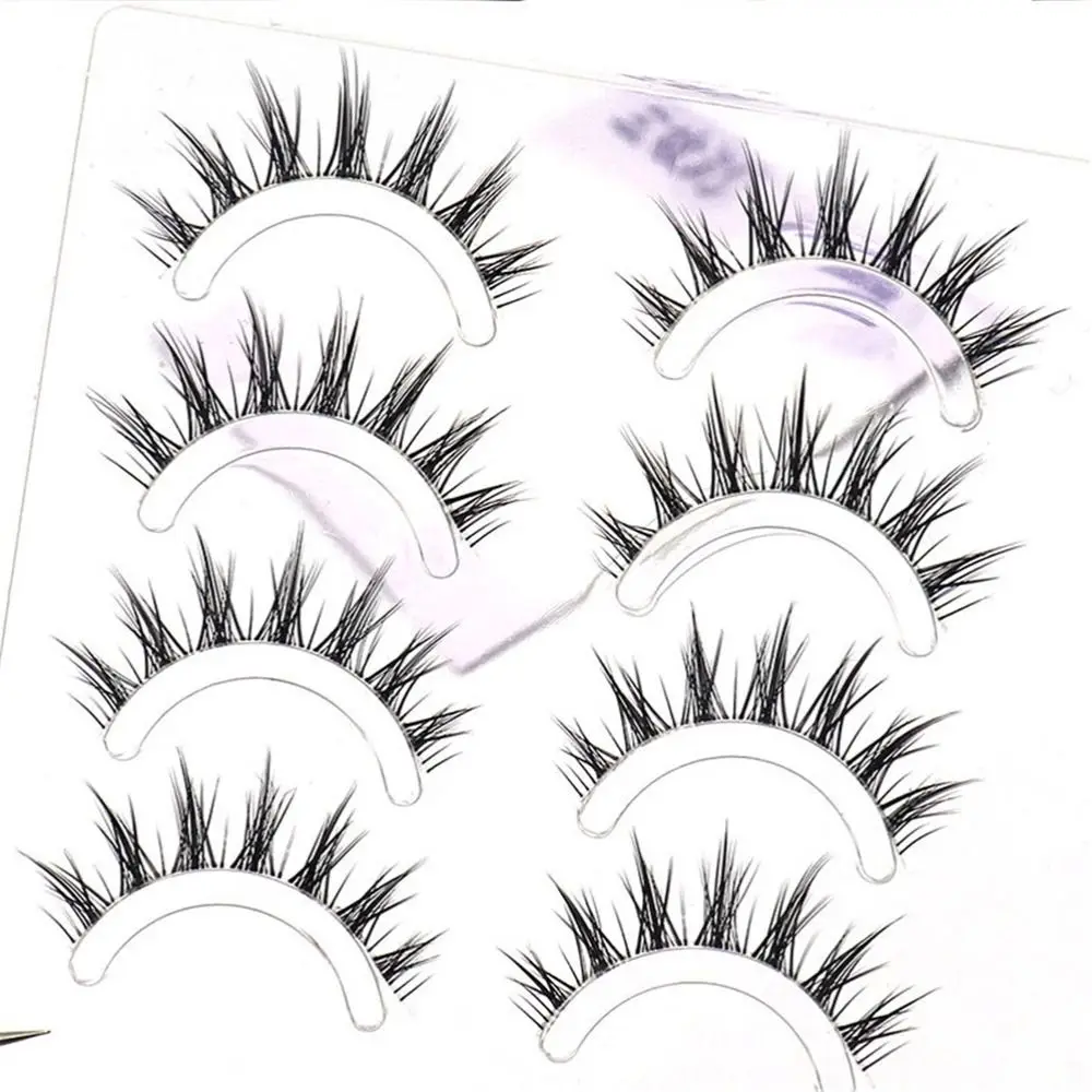 4 คู่ดูธรรมชาติขนตาปลอมไทยแต่งหน้า CLEAR Band Fairy Lashes คอสเพลย์ Wispy Fluffy 3D ขนตาผู้หญิง