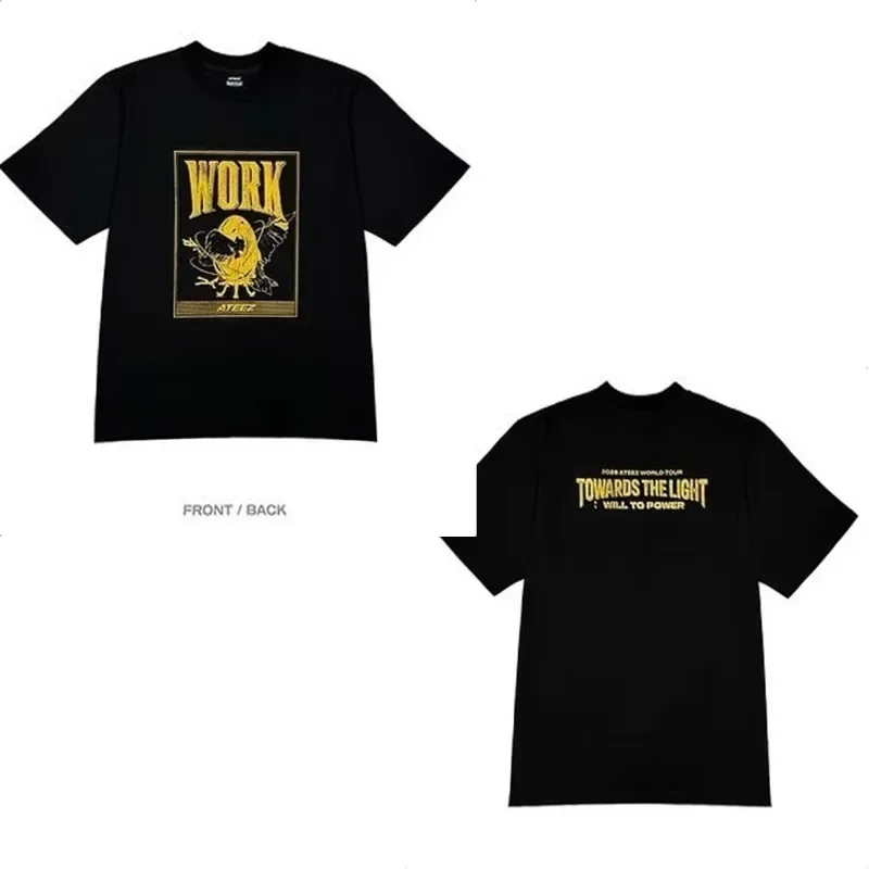 2025 Ateez World Tour vers la lumière: Will To Power t-shirt femmes hommes esthétique graphique t-shirt coton t-shirts KPOP vêtements