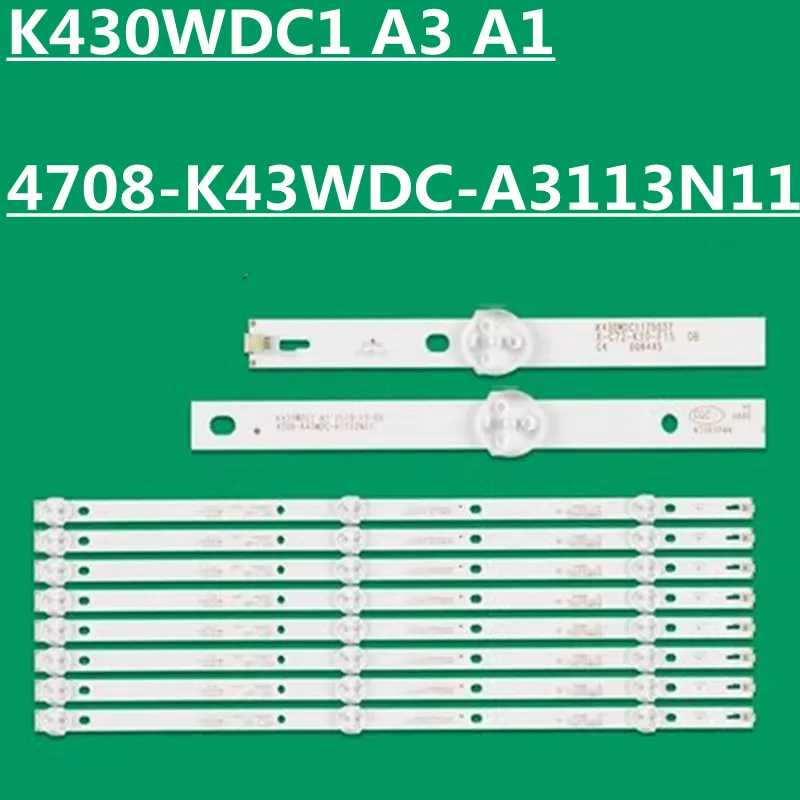 New LED Strip For 3lamp(6V) 430WDC1 A1 4708-K430WDC-A3113N1 A3113N11 LE43M3570/60 LE43M3579 L43E6800 43DL4012N/62 43BDL4012