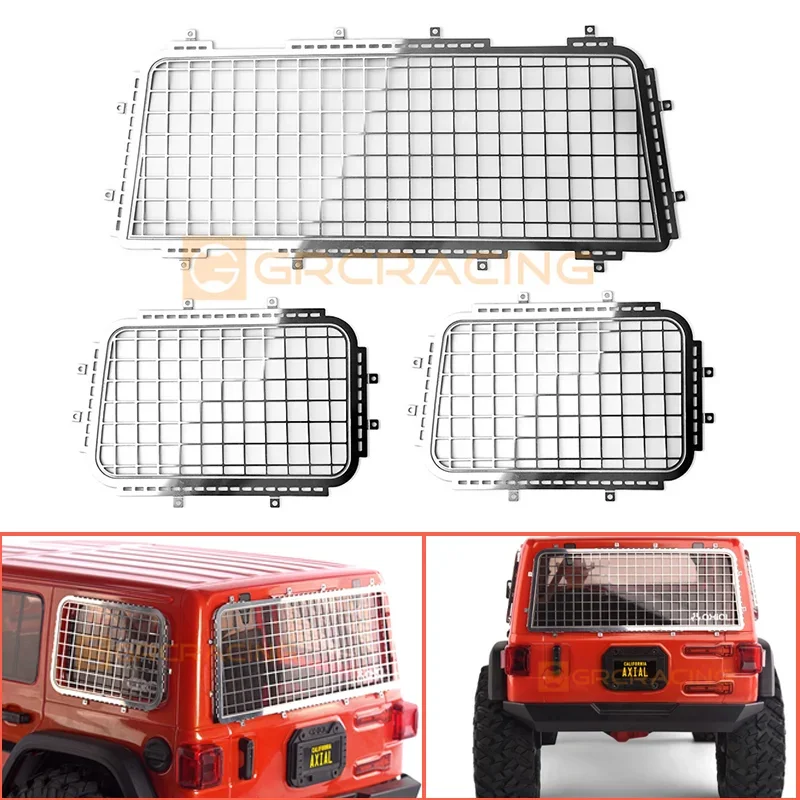 Metal Side&tail Window Net Upgrade Decorate for 1/10 RC Crawler Car Traxxas AXIAL Scx10 III Wrangler AX103007 DIY Parts