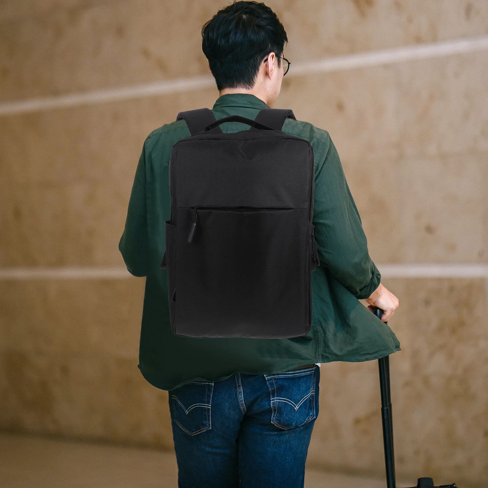 

1pc Backpack Business Travel Waterproof Canvas Adjustable Strap Large Capacity School For Men Women College Student Bag Travel