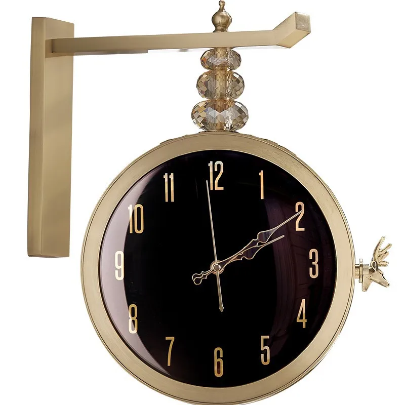 

Simple, wall clock, home, living room, Nordic, two surface list living room, creative