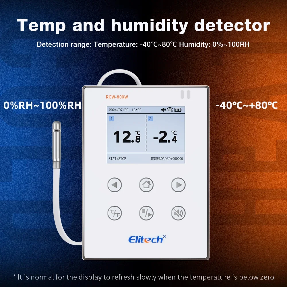 Elitech RCW-800 WiFi Temperature Humidity Data Logger Medicine Refrigerated Warehouse Alarm Pharmaceutical Cold Chain Plastic image 6