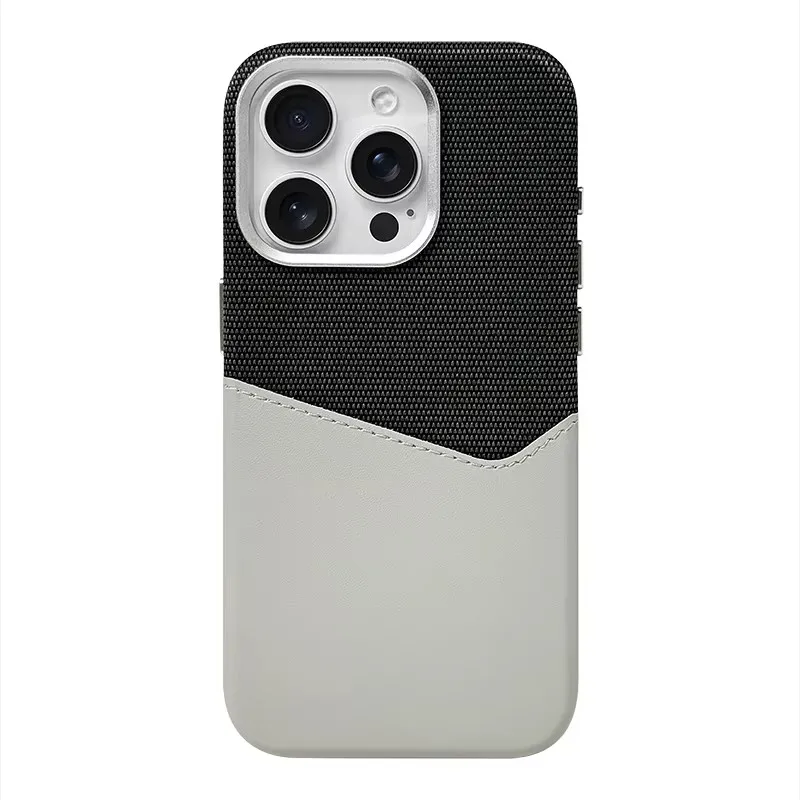 Kartenfachhalter Leinen-Leder MagSafe Handyhülle für iPhone 18Pro 16 15 14 17ProMax Magnetisches Kabelloses Laden Stoßfeste Hülle – Detail 12