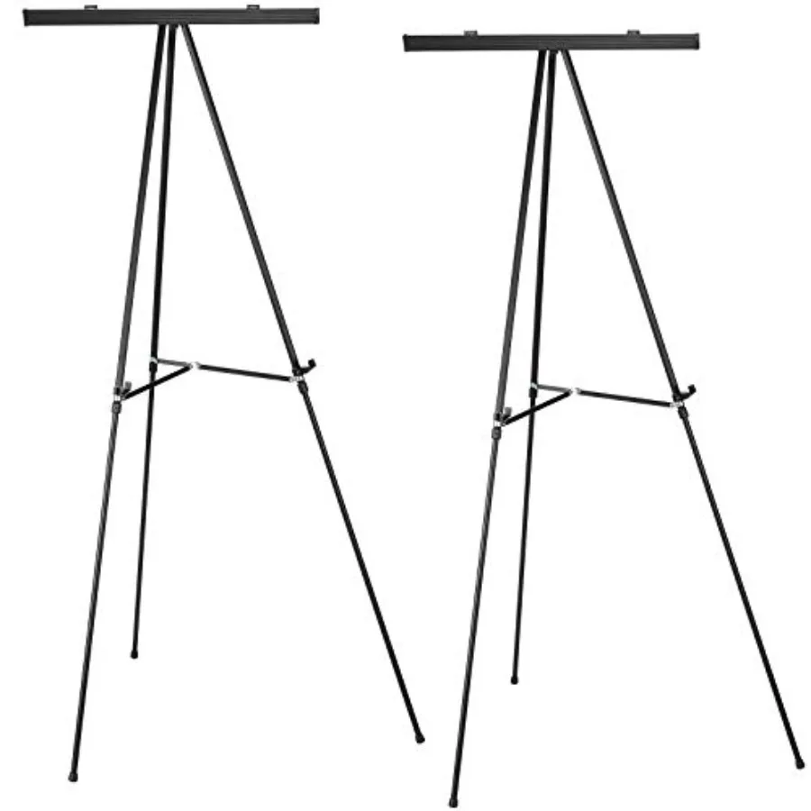 

Aluminum Flip-Chart Presentation Easel: w/Telescoping Legs 70" Black 4 Pack