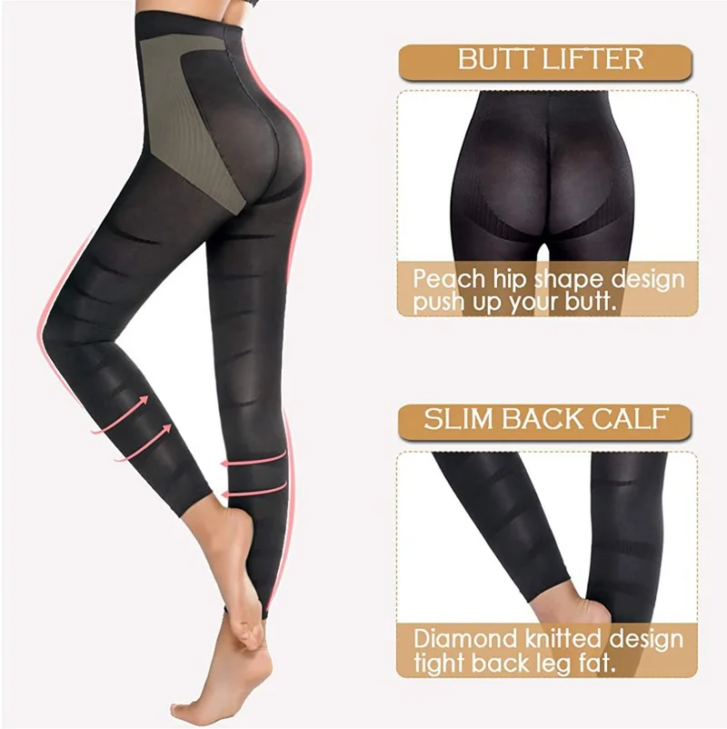 Legs Slimming Body Shaper Anti Cellulite Compression Leggings High Waist Tummy Control Panties Thigh Sculpting Slimmer Shapewear