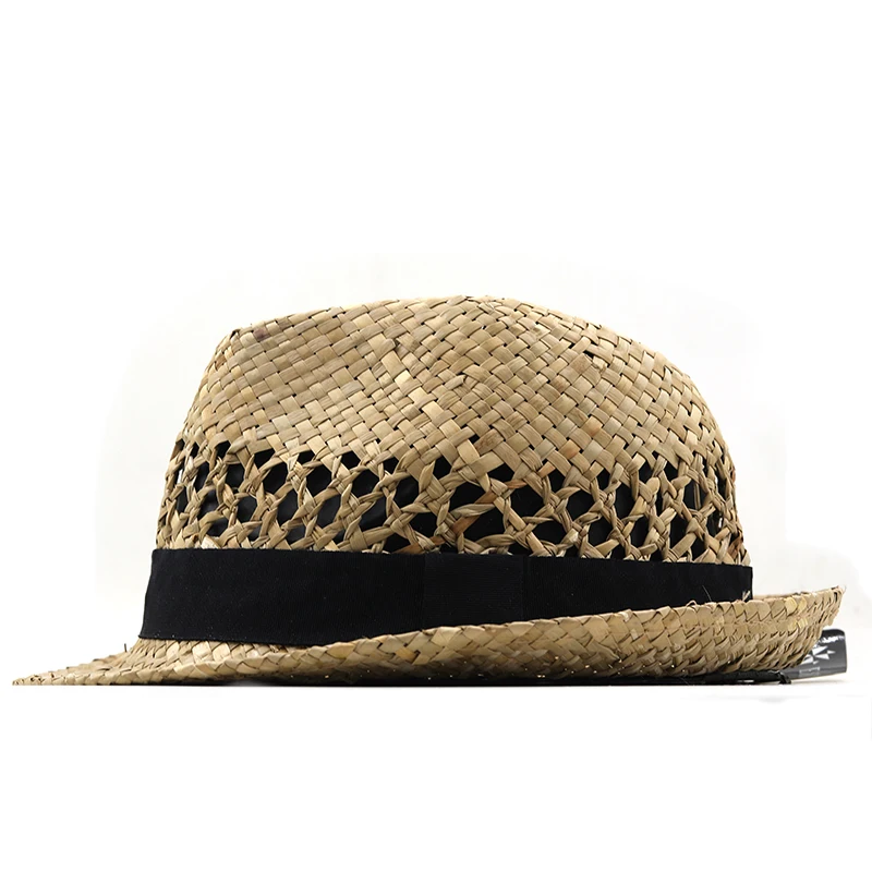 Handmade Summer men Fedora Hats for Women Straw Sun Hats summer Visor Cap Solid Jazz Hat Beach cap Sombrero Panama Gorras