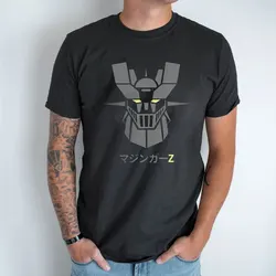 Men's Personality Pattern Printed Cotton T-Shirt  Mazinger Z Dark Robot Vintage Tees Stylish Chic T Shirts Crewneck Clothing Top