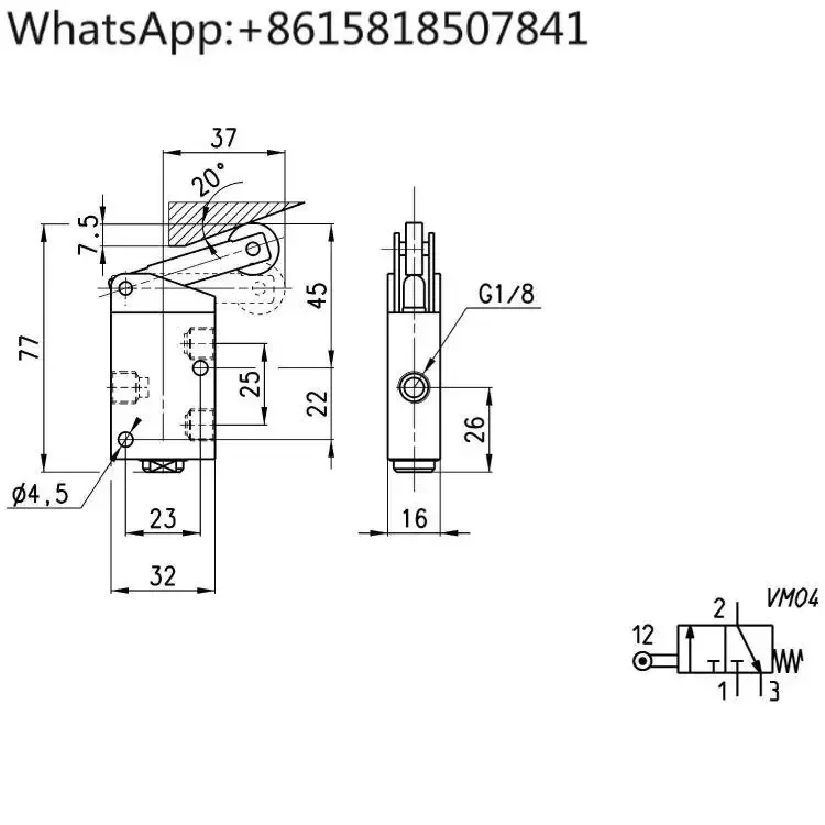 Machine control valve 138-955 158-955 Pneumatic two-position three-way ball lever type reservation