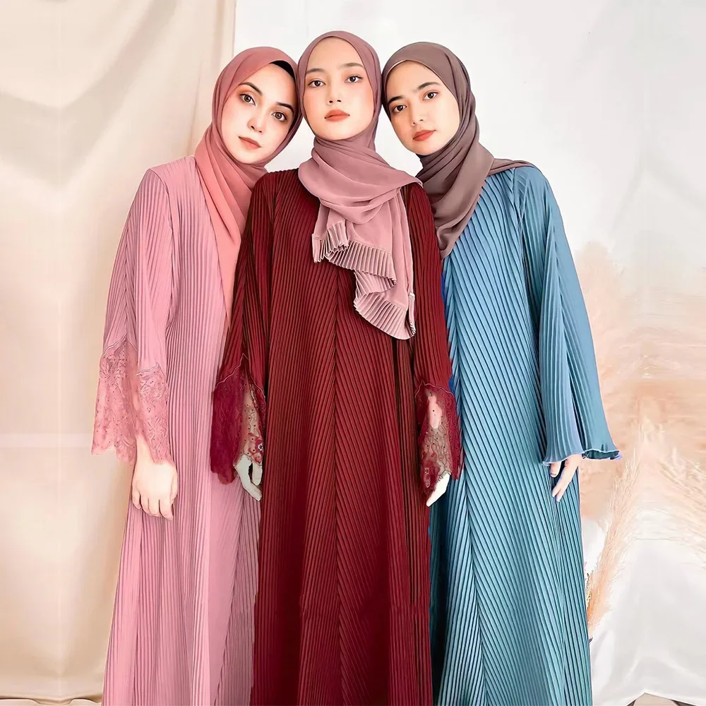 Eid Muslim Jalabiya Women Dresses Lace Sashes Arab Long Robe Ramadan Morocco Dubai Modest Abayas Kaftan Islam Hijab Vestidos