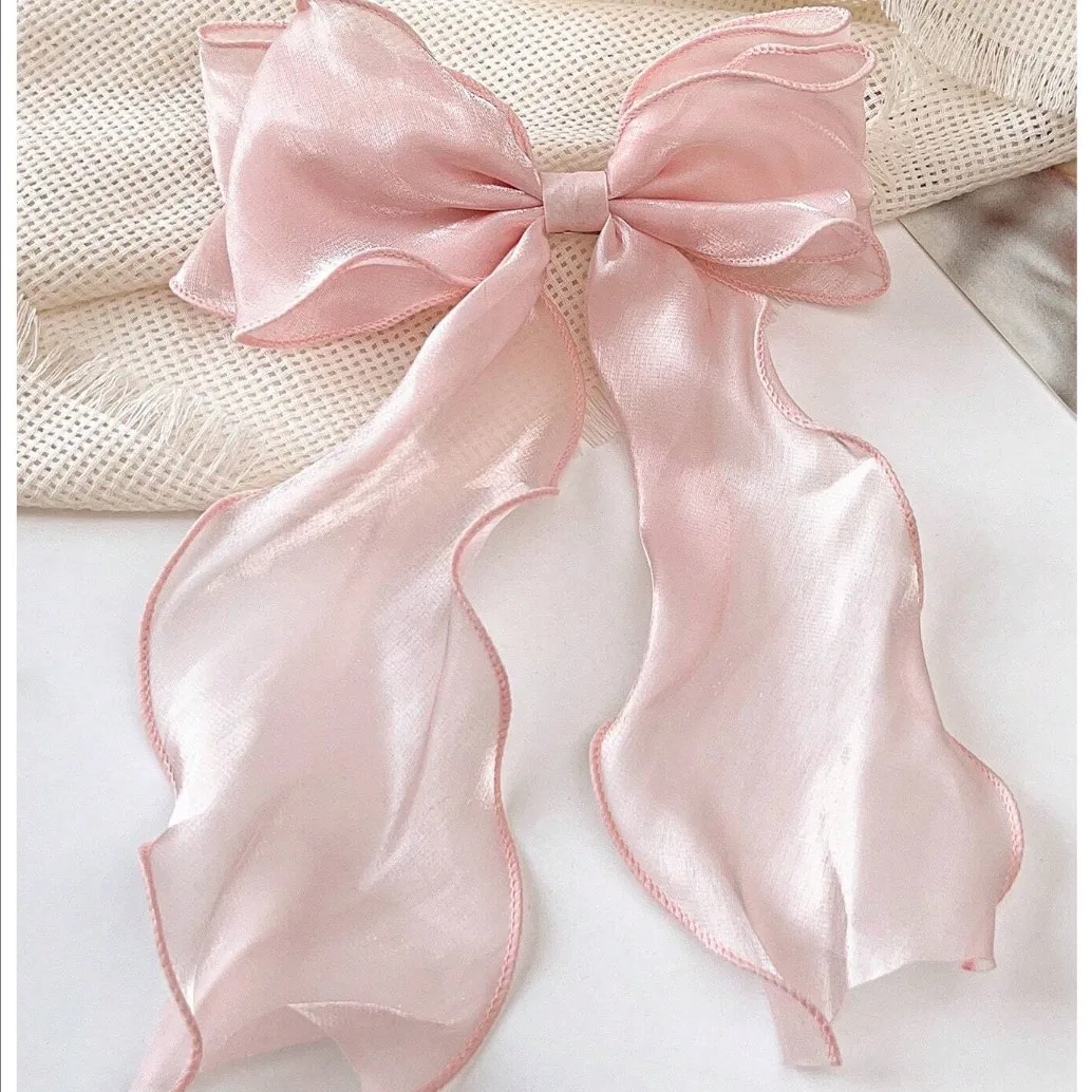 

Sparkling Mermaid Tone Shark Hair Claw with Bow & Streamers, Sweet Girly Style Lightweight Hair Clip, Fashion Hair Accessory Suitable for Most Hairstyles for Daily Summer Wear