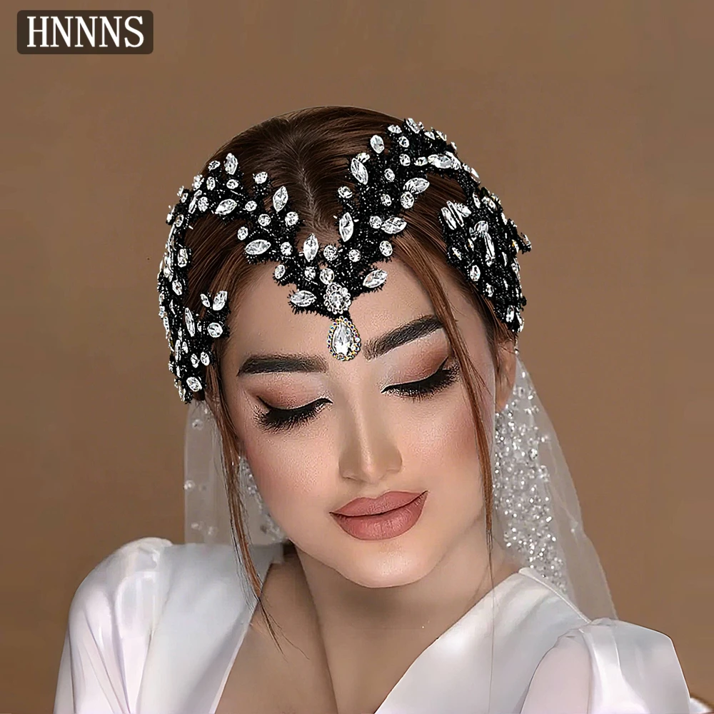 

TOQUEEN Black Color Bridal Wedding Gothic Headpieces Hair Accessories Collocation Rhinestone Women Party Prom Hair Band YXA380