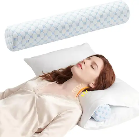 Round Head Pillow Slow Rebound Soft Memory Slepping Pillows Core Cylindrical Pillow, Multifunctional Relax Pillow for Leg Waist