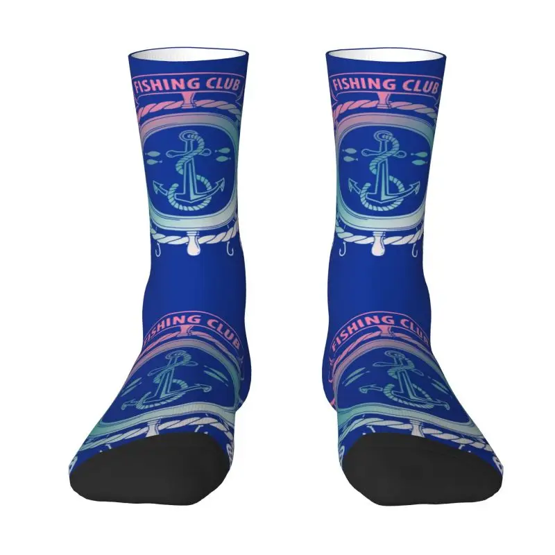 Captain's Compass Men Women Crew Socks Unisex Fun Nautical Fishing Club Spring Summer Autumn Winter Dress Socks