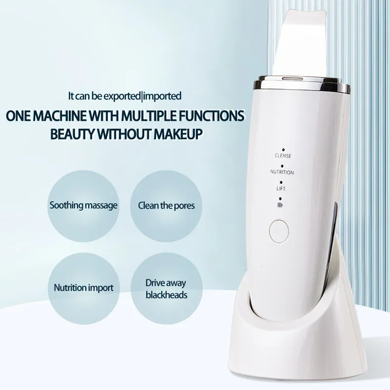 Ultrasonic Skin Scrubber Blackhead Remover ทําความสะอาดใบหน้านวด Pore Deep Care Sonic Peeling อุปกรณ์สําหรับล้างหน้า