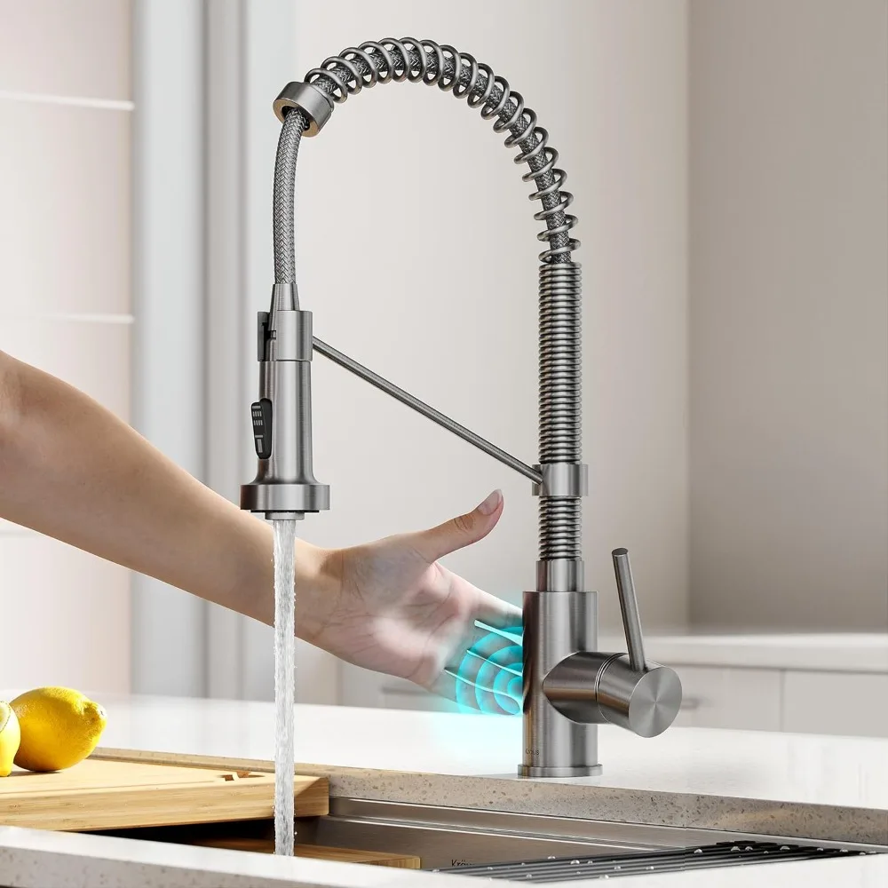 Touchless Sensor Commercial Style 2-Function Single Handle Pull Down Kitchen Faucet in Spot-Free Stainless Steel