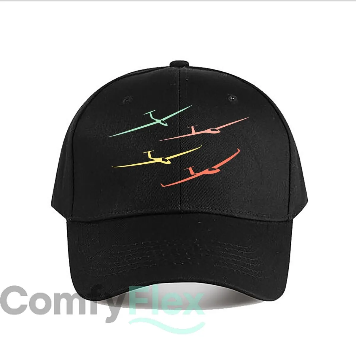 Retro Pastel Glider Silhouettes Baseball Cap Fashion Men Sunhat Women's Outdoor Sports