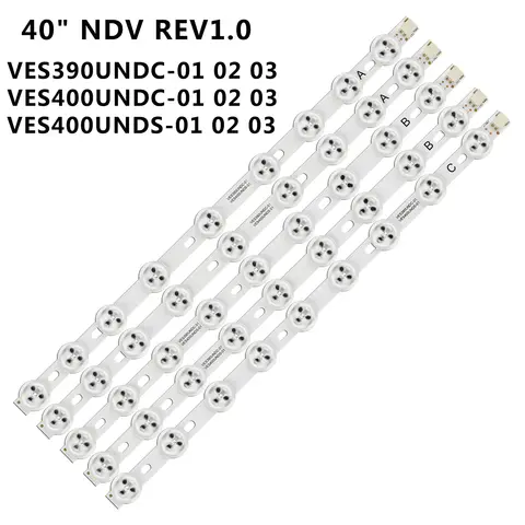 LED Backlight Strip For 40" NDV REV1.0 40L3433DG VES390UNDC-01 39FLHY168D 39PF3025D 39FHD-CNOV LC-39LD145K VES400UNDS-02 03