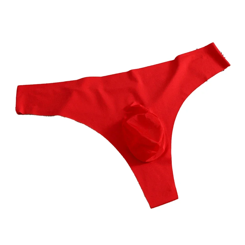 String taille basse sans couture pour homme, slip en maille transparente, sous-vêtement en poudre bombée, caleçon respirant, string en T, culotte Scrotum