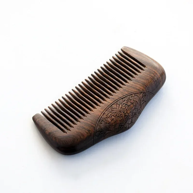 Pocket Wooden Comb Natural Black Gold Sandalwood Super Narrow Tooth Wood Combs No Static Lice Beard Comb Hair Styling