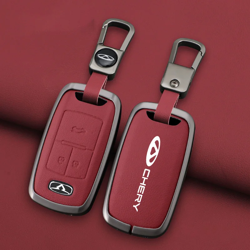 

Кожаный чехол для автомобильного ключа из сплава, чехол-держатель для Chery COWIN Auto Showjet FX11 Pro EV 2020 2021 2024, защитные аксессуары
