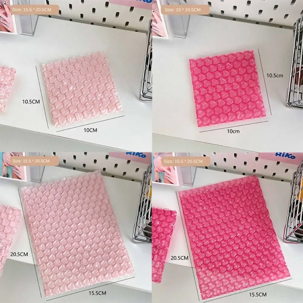 10/1pcs New Heart Bubble Bag Self-Seal Packaging Shockproof Padded Envelopes Pink Mini Small Card Sleeve Small Business Supplies