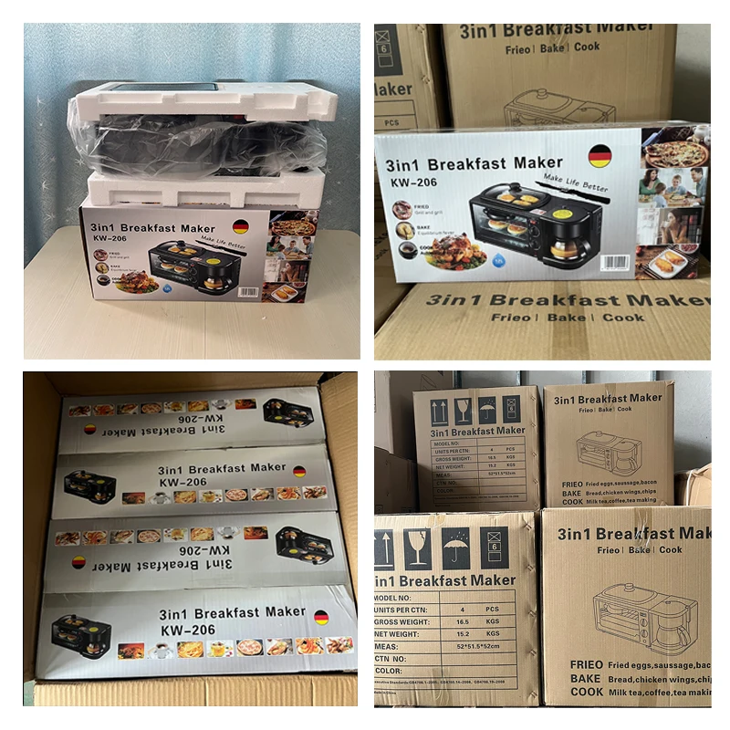 Utensílios de cozinha 3 em 1, fabricantes de café da manhã, sanduíche, torradeira, forno multifuncional, máquina de café da manhã