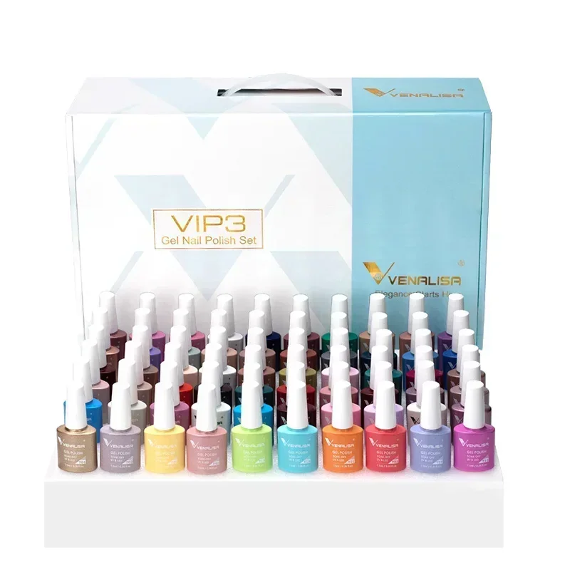 65PCS New Nail Set VIP3.5Ml 2021 Newest 60 Colors Pearl Glitter Sequin Professional Color Gel Kit Base & Top