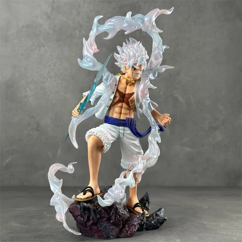 Estatua de Anime de One Piece, decoración de engranaje, Fifth Sun God, NikaAction, Rayo, morfología, decoración, muñeca, juguetes, 28CM