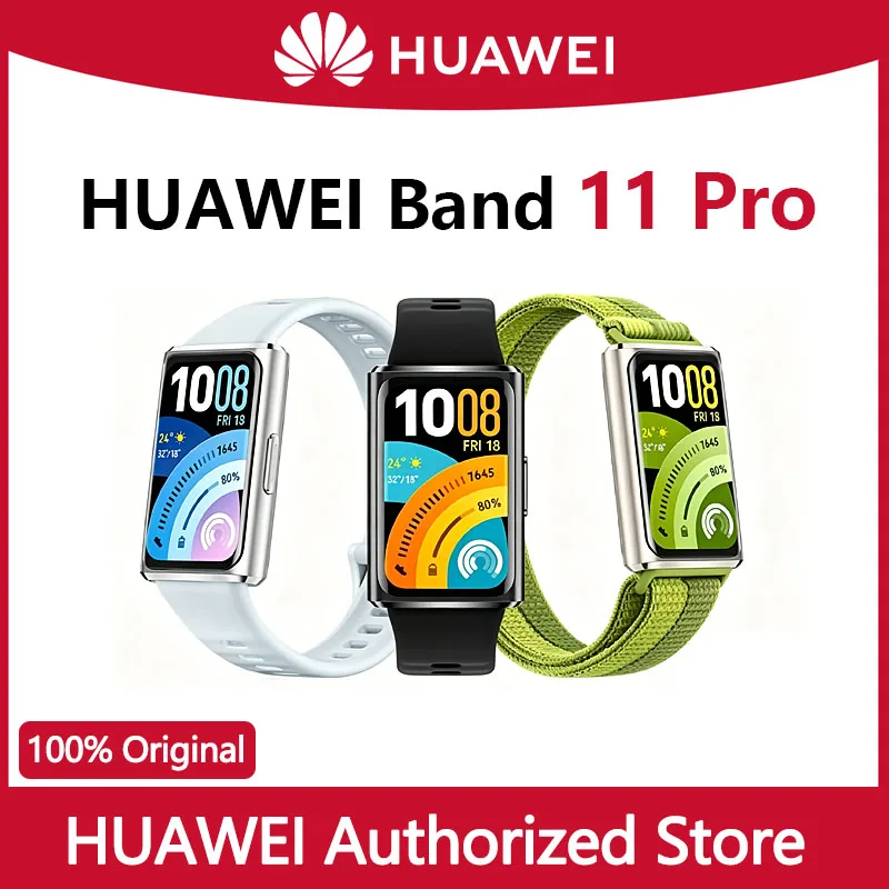 Pulseira Inteligente Original Huawei Band 11 Pro NFC com GPS, Monitor de Frequência Cardíaca, à Prova d'Água, Relógio Fitness para Homens e Mulheres