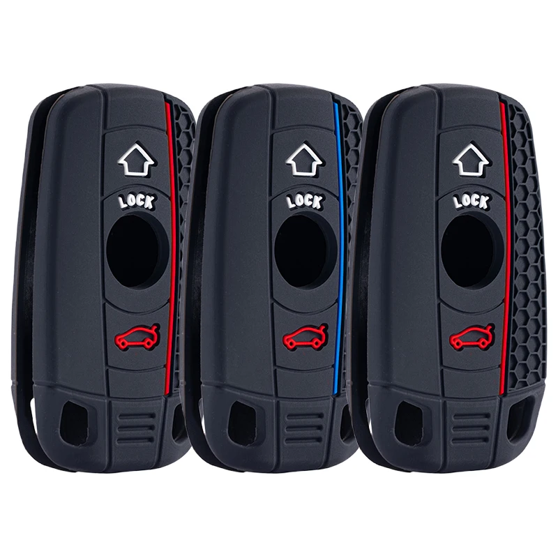 3-Tasten Silikon Autoschlüssel-Hülle für BMW E60 E61 E70 E81 E87 E90 E91 E92 X1 X5 X3 1 3 5 6 Serie Z4 Zubehör