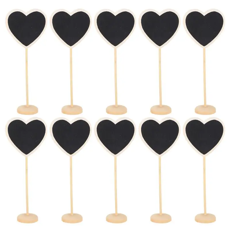 

10pcs Wooden Blackboard Mini Name Plates Boards Message Label Sign Chalkboard DIY Decoration For Birthday Wedding Home Party