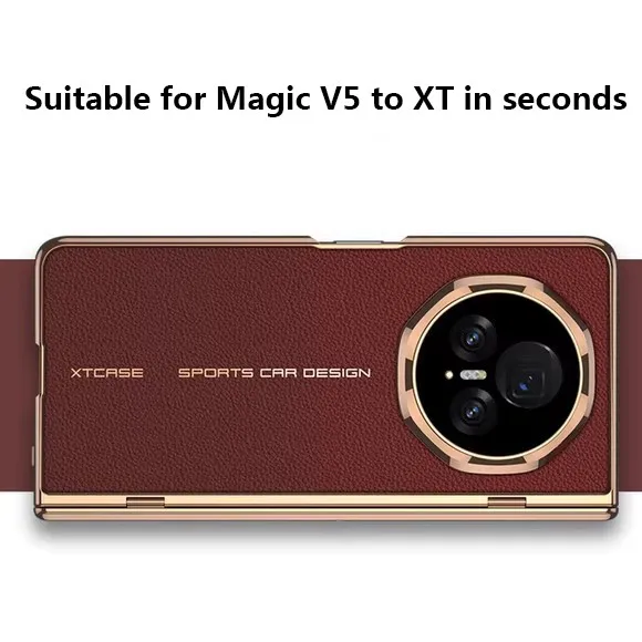 

Гальванический кожаный чехол для телефона Honor Magic V5 V3 5G 360° ° Все включено Защитный чехол для складной петли