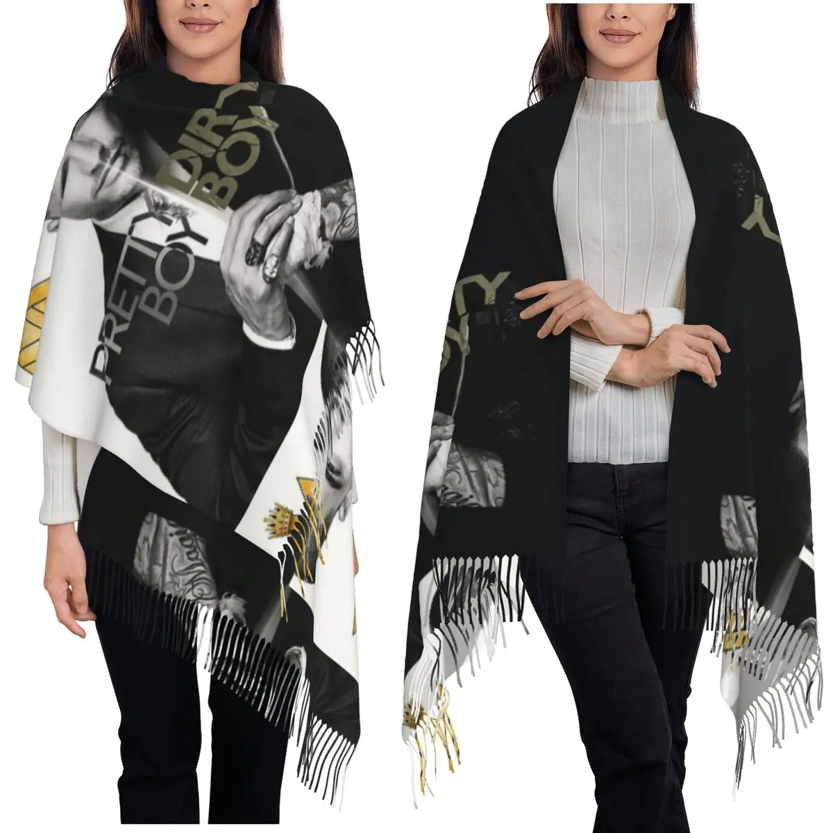 Maluma Tour 2025 Scarf Tassel Scarves for Women Soft Warm Shawls and Wraps Large Fall Winter Shawl Wrap