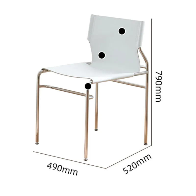 

Stainless steel dining chair household backrest light luxury furniture dining table retro makeup chair