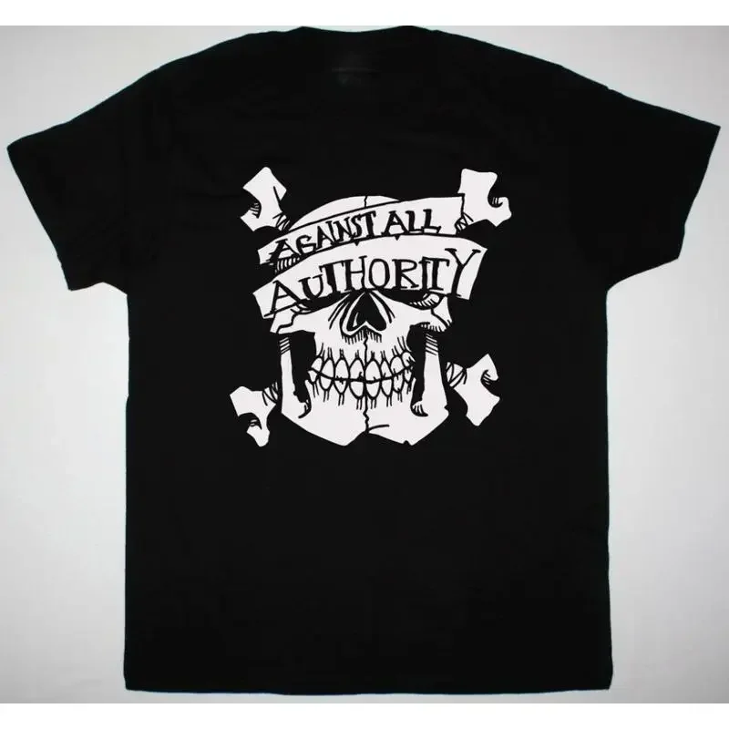 Against All Authority Skull Cotton S 5Xl Black T Shirt