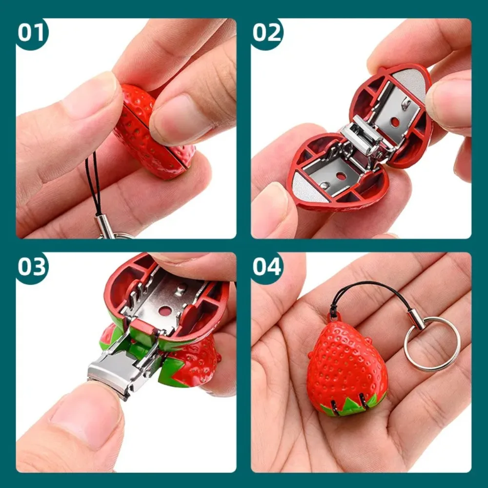 Gift With Keychain Nail Care Nail Cutting Pliers Fruits Cartoon Nail Sanding Manicure Tool Mini Nail File Cute Nail Clipper